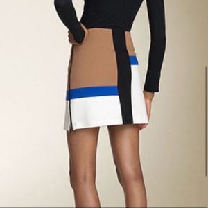 Diane Von Furstenberg Piet Colorblock Skirt